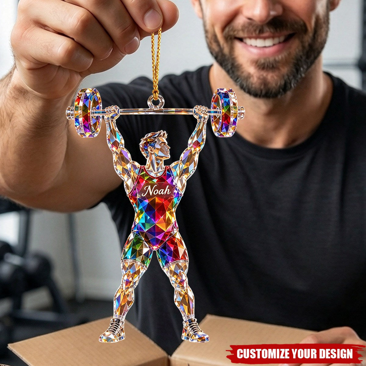 Personalized Weightlifting Ornament - Gift For Him Or Her