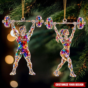 Personalized Weightlifting Ornament - Gift For Him Or Her