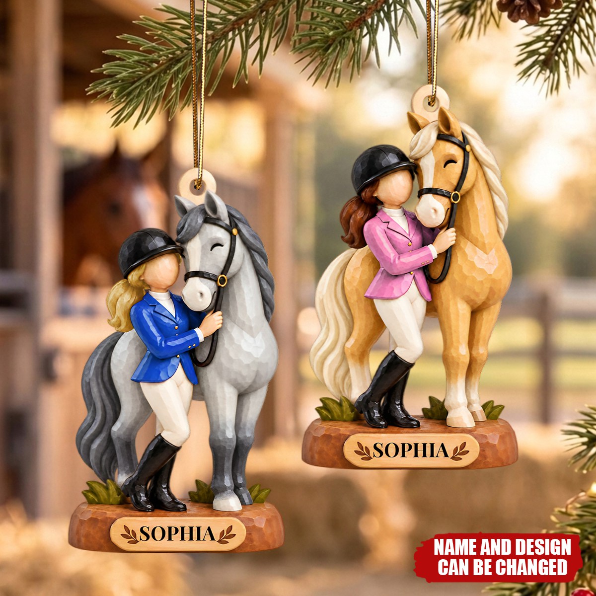 Personalized Equestrian Rider Ornament - Horse Riding Keepsake