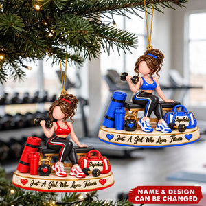 Personalized Fitness Girl Ornament - Gym Lover Keepsake