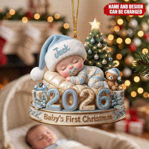 Baby First Christmas Ornament - Personalized Gifts For New Born Ornament