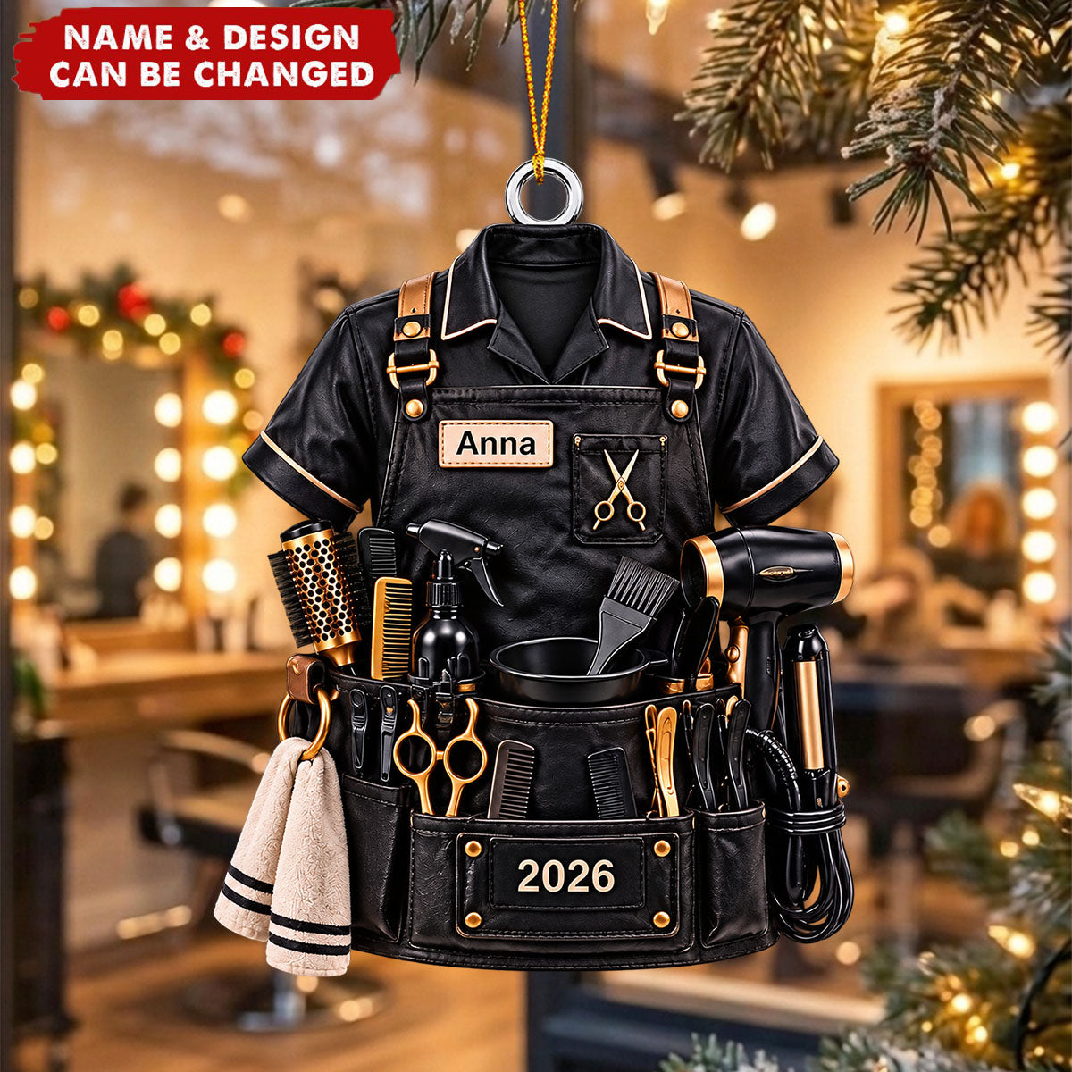 Personalized Hairdresser Christmas Ornament