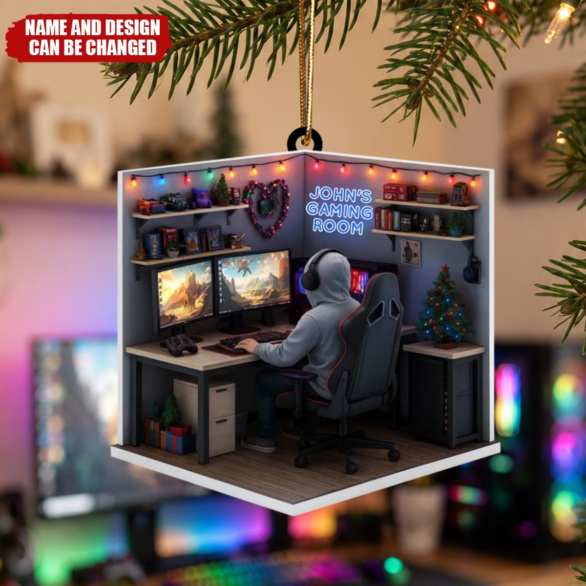 Custom Gaming Room - Personalized Acrylic Ornament