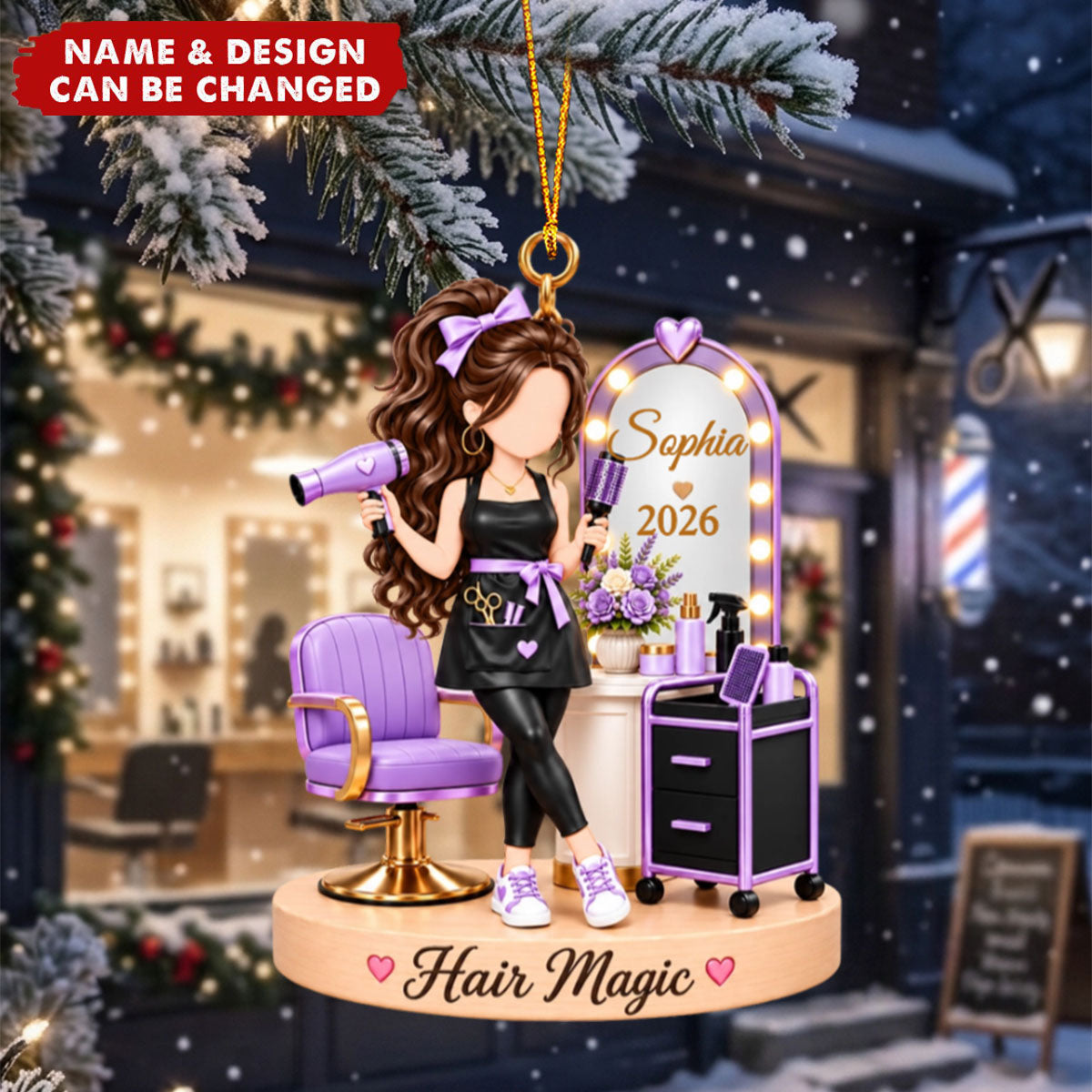 Personalized Hair Stylist Ornament - Hairstylist Gift For Her