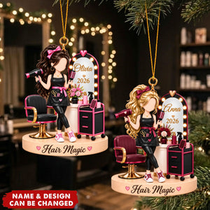 Personalized Hair Stylist Ornament - Hairstylist Gift For Her
