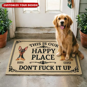 This Is My Happy Place - Personalized Doormat