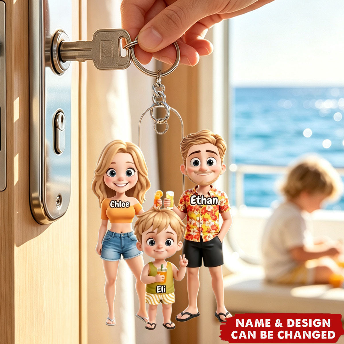 Custom Summer Vacation Keychain - Personalized Travel Gift - Cherish Summer Moments With Loved Ones