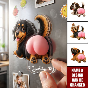 Funny Squishy Big Butt Gift For Dog Lover - Personalized Fridge Magnet