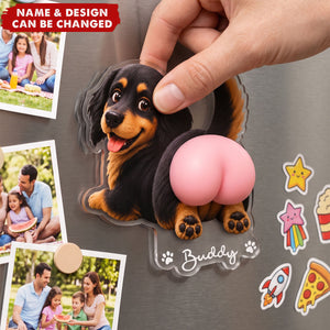 Funny Squishy Big Butt Gift For Dog Lover - Personalized Fridge Magnet
