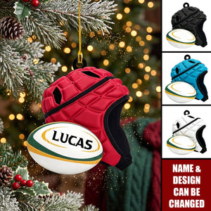 Rugby Christmas Ornament, Custom Rugby Ornament, Rugby Lover Gift, Christmas Gift