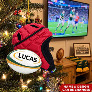 Rugby Christmas Ornament, Custom Rugby Ornament, Rugby Lover Gift, Christmas Gift