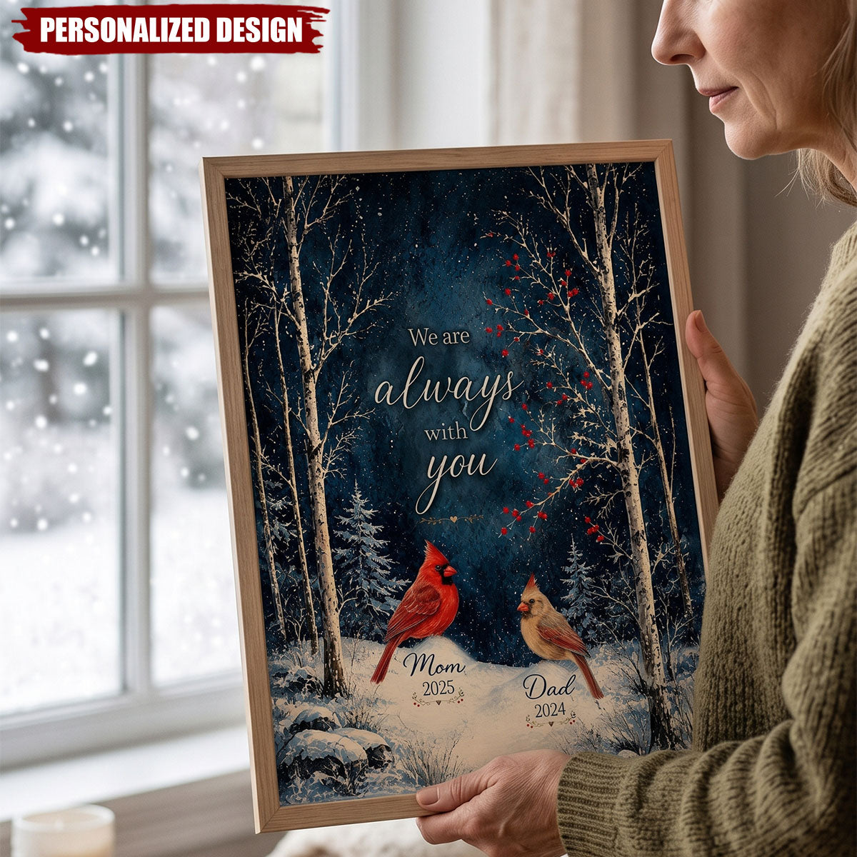 Winter Forest We Are Always With You Cardinals - Personalized Poster