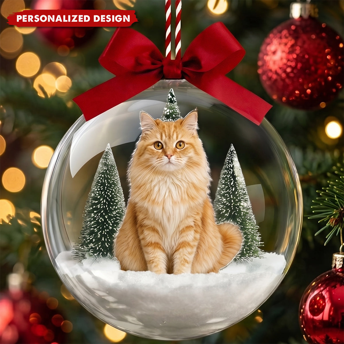 Custom Photo Pet Snow Ball Ornament, Christmas Gift Pet