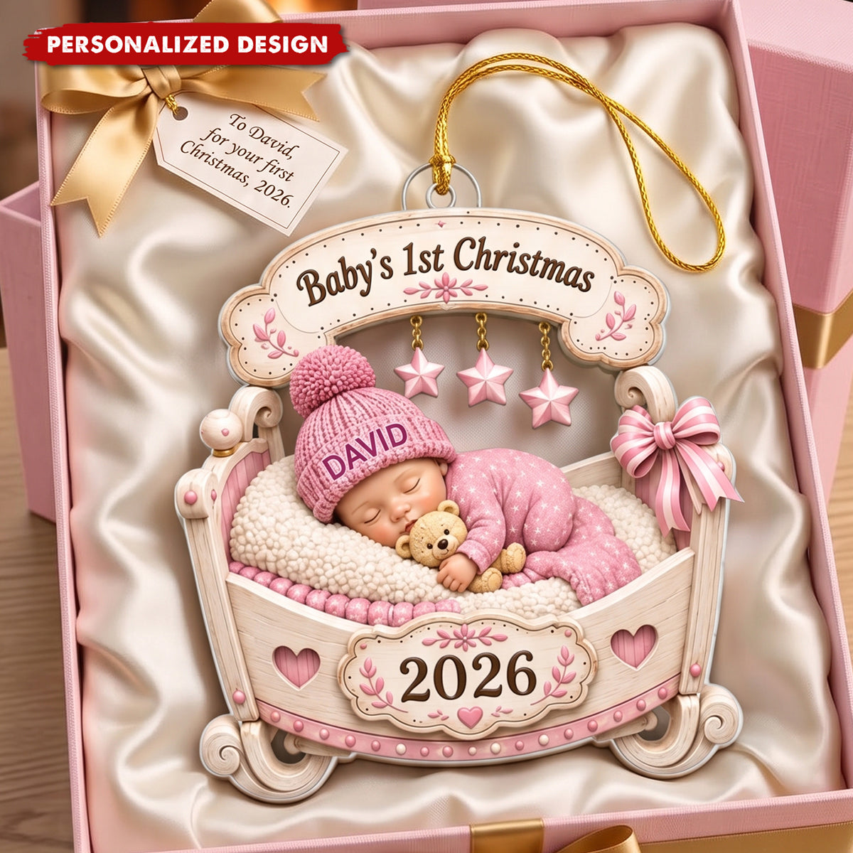 Baby Sleeping First Christmas - Personalized Acrylic Ornament
