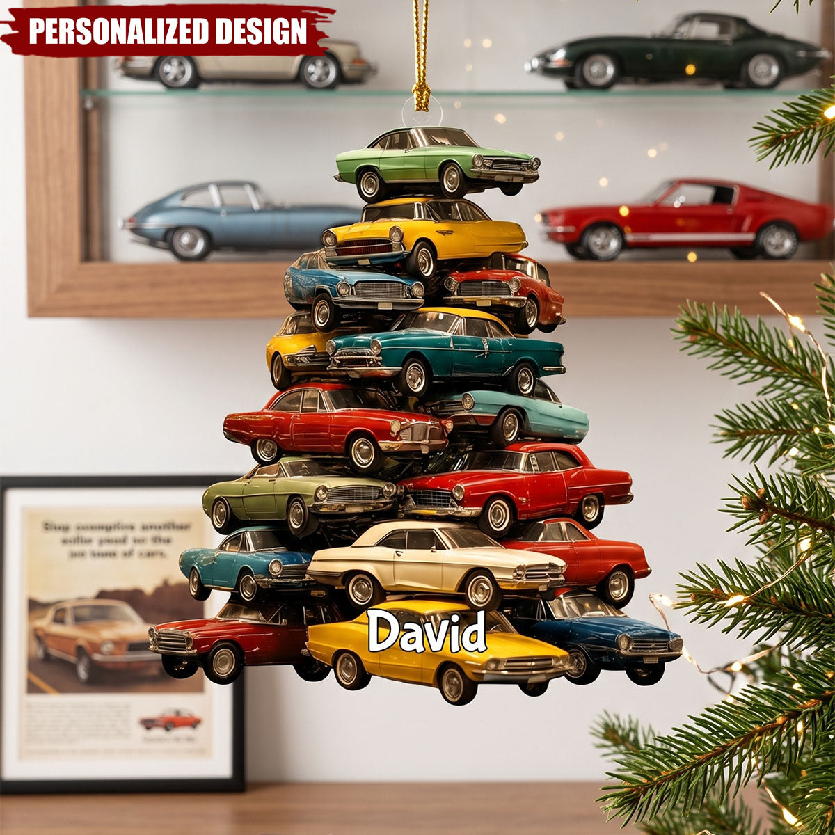 Muscle Car Collection Christmas Ornament, Christmas Car Tree Ornament