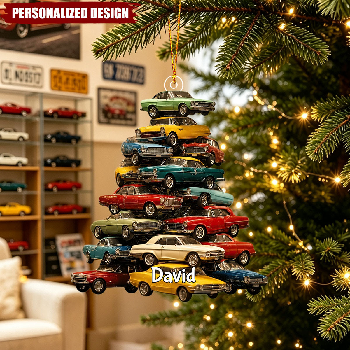 Muscle Car Collection Christmas Ornament, Christmas Car Tree Ornament