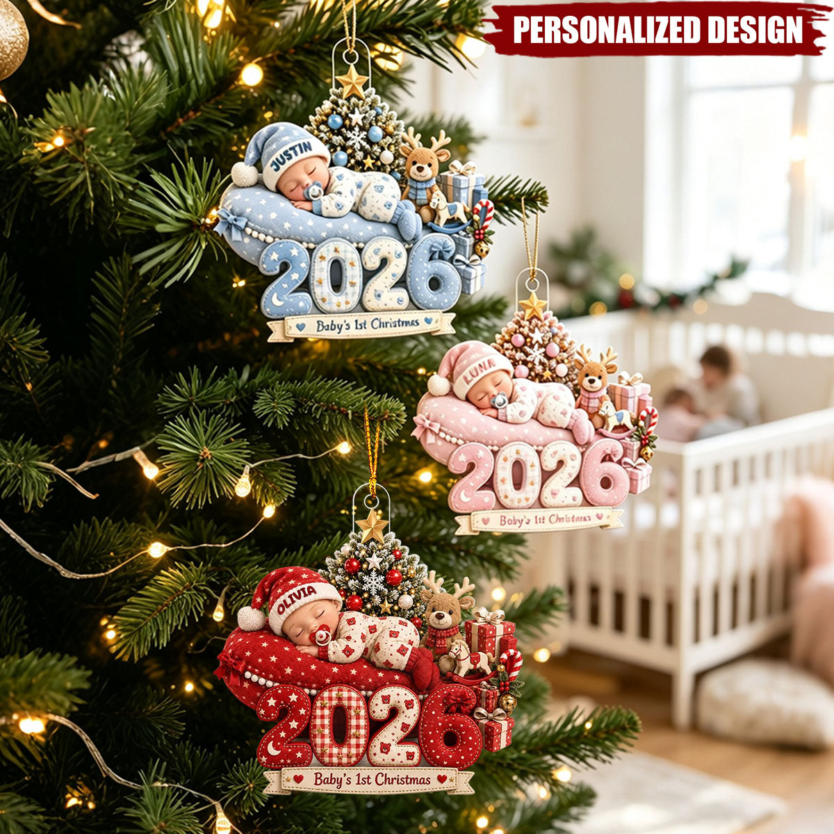 Baby's First Christmas 2026 - Personalized Acrylic Ornament