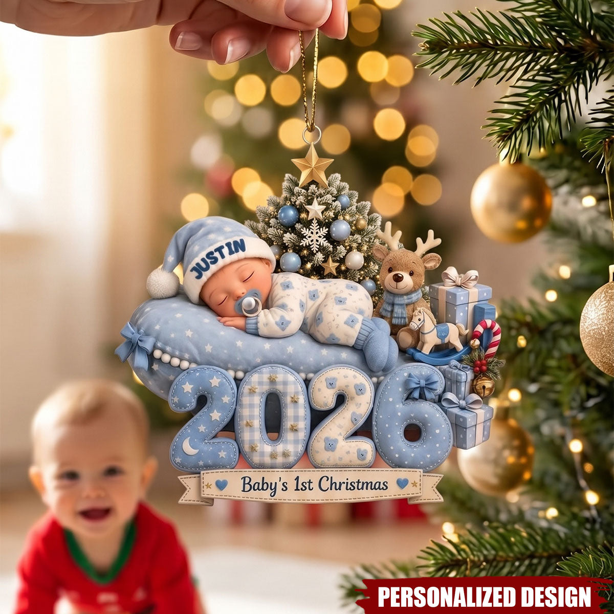 Baby's First Christmas 2026 - Personalized Acrylic Ornament