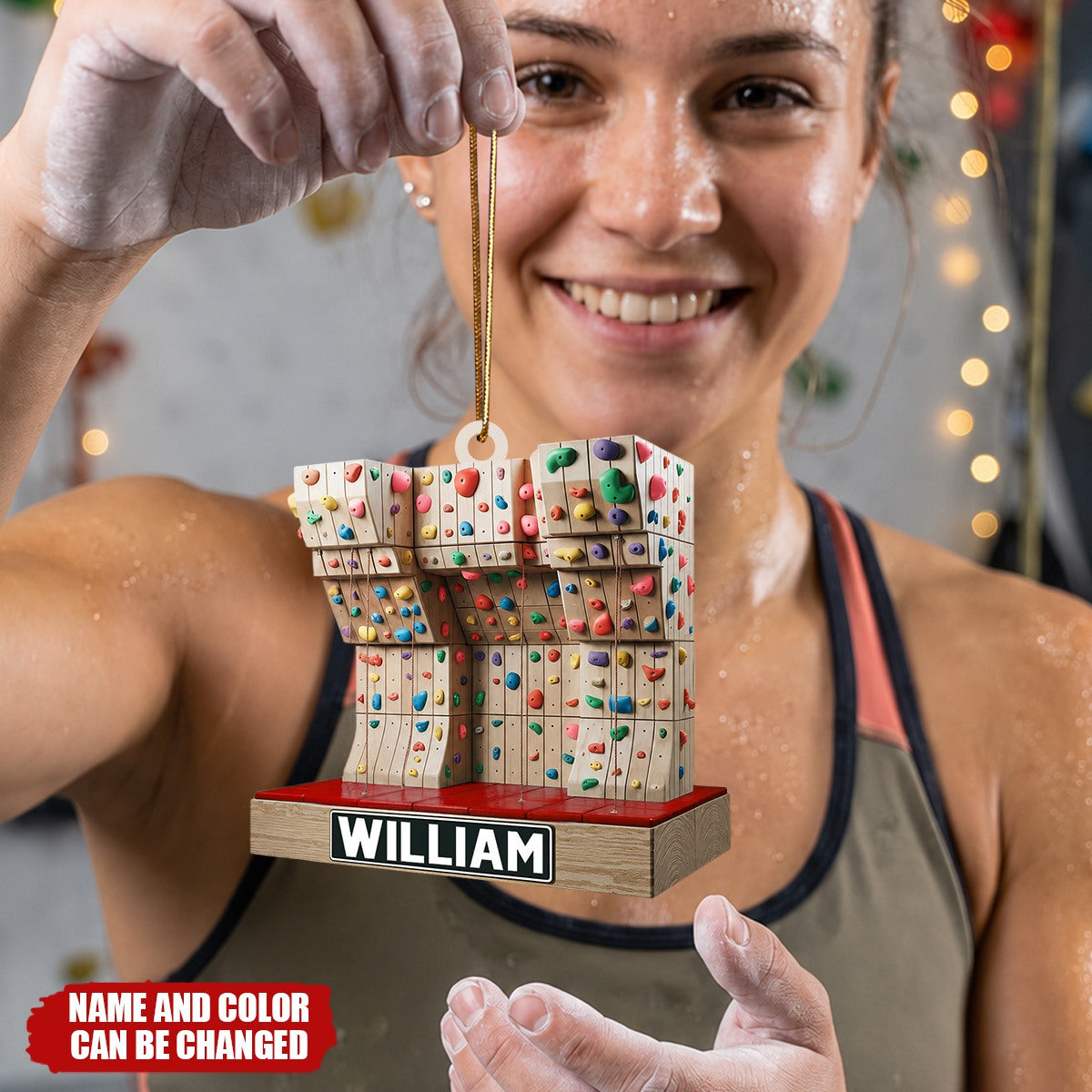 Personalized Rock Climbing Acrylic Christmas Ornament, Gift For Rock Climber
