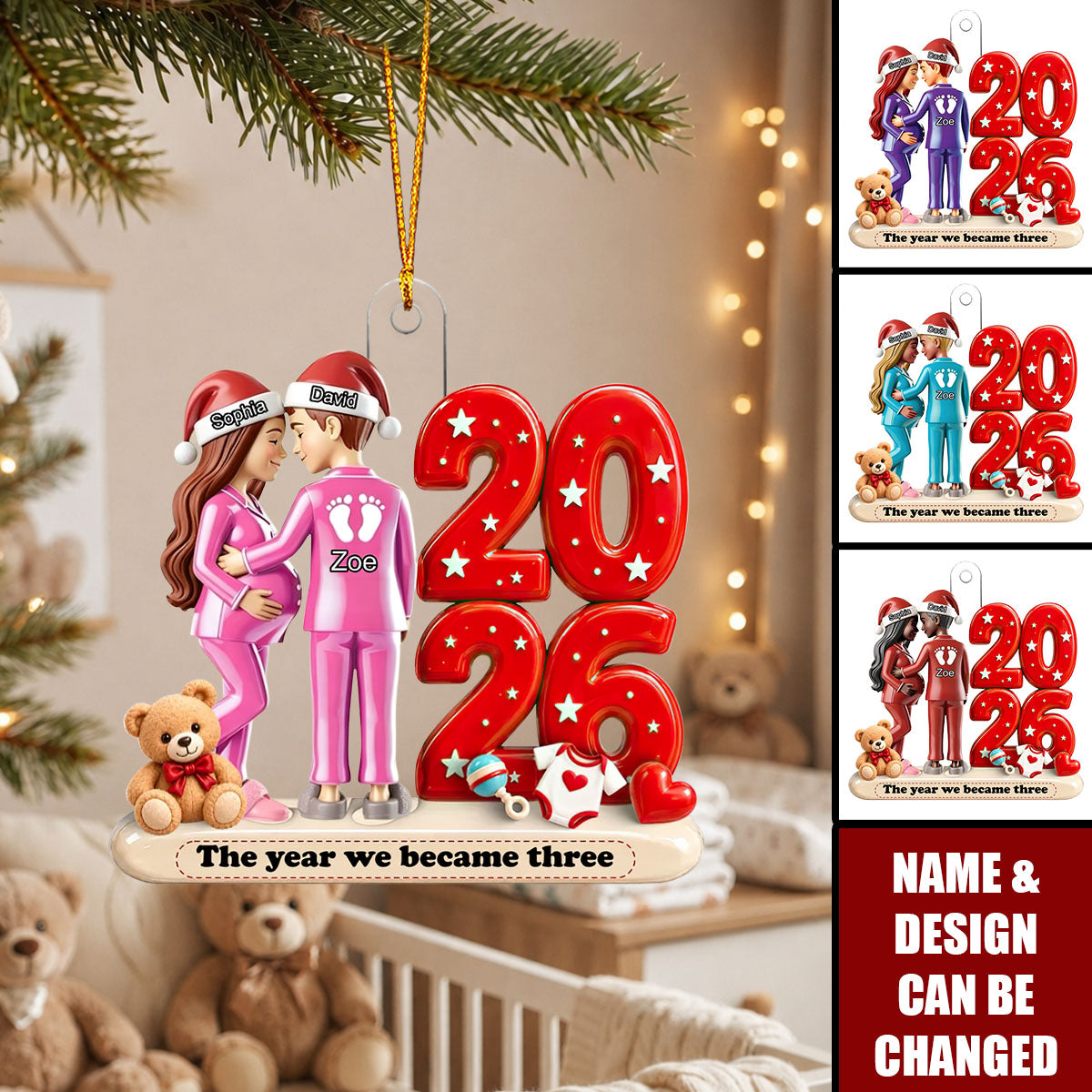Trending Expecting Parents Christmas Pregnancy - Personalized Acrylic Ornament