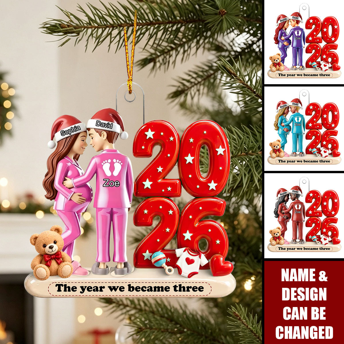 Trending Expecting Parents Christmas Pregnancy - Personalized Acrylic Ornament