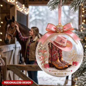 Personalized Cowgirl Boots Ornament, Custom Acrylic Keepsake