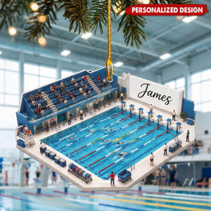 Personalized Swimming Ornaments, Custom Swimming Gifts