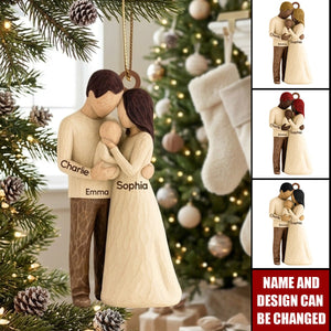 Our First Christmas As Family Of Three Custom Year - Christmas Tree Keepsake For New Parents