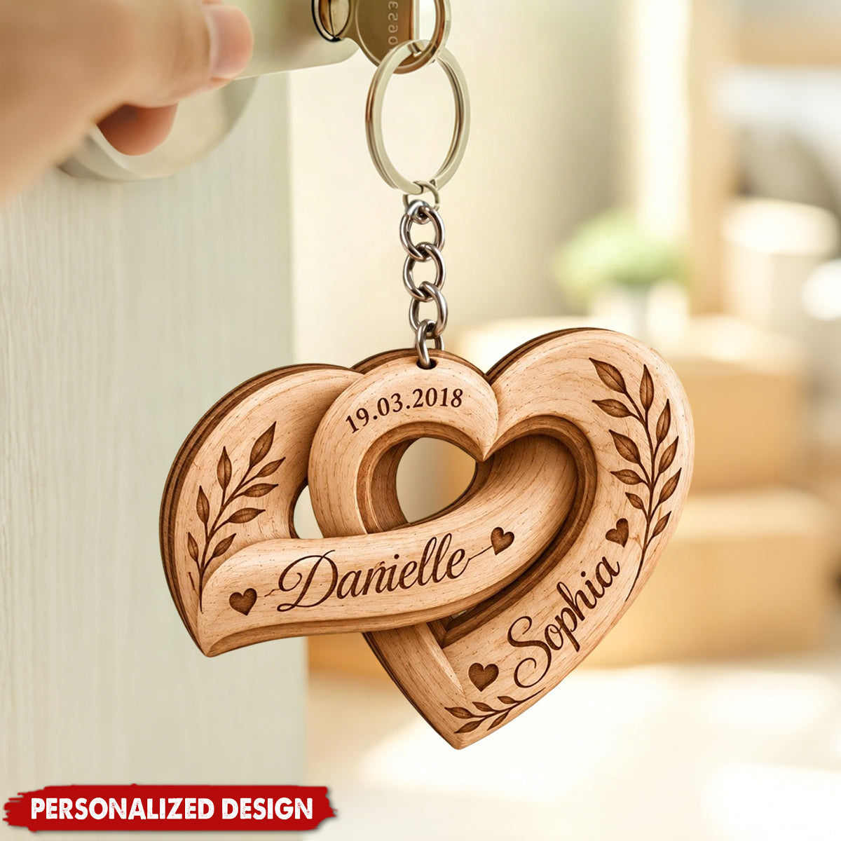 Personalized Heart-Shaped Acrylic Keychains for Couples, Custom Name Keychains