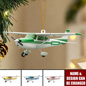 Personalized Plane Ornament, Custom Pilot Gift