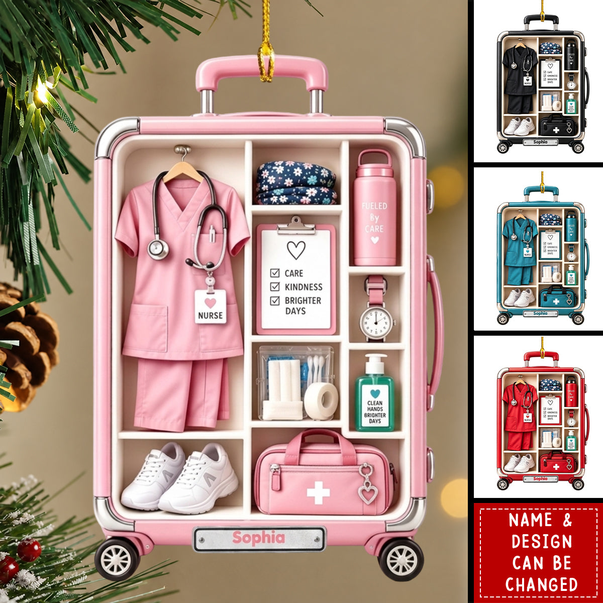 Custom Scrubs Personalized Christmas Ornament, Nurse Ornament
