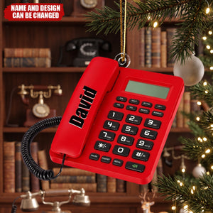 Personalized Vintage Telephone Ornament, Retro Telephone Ornament