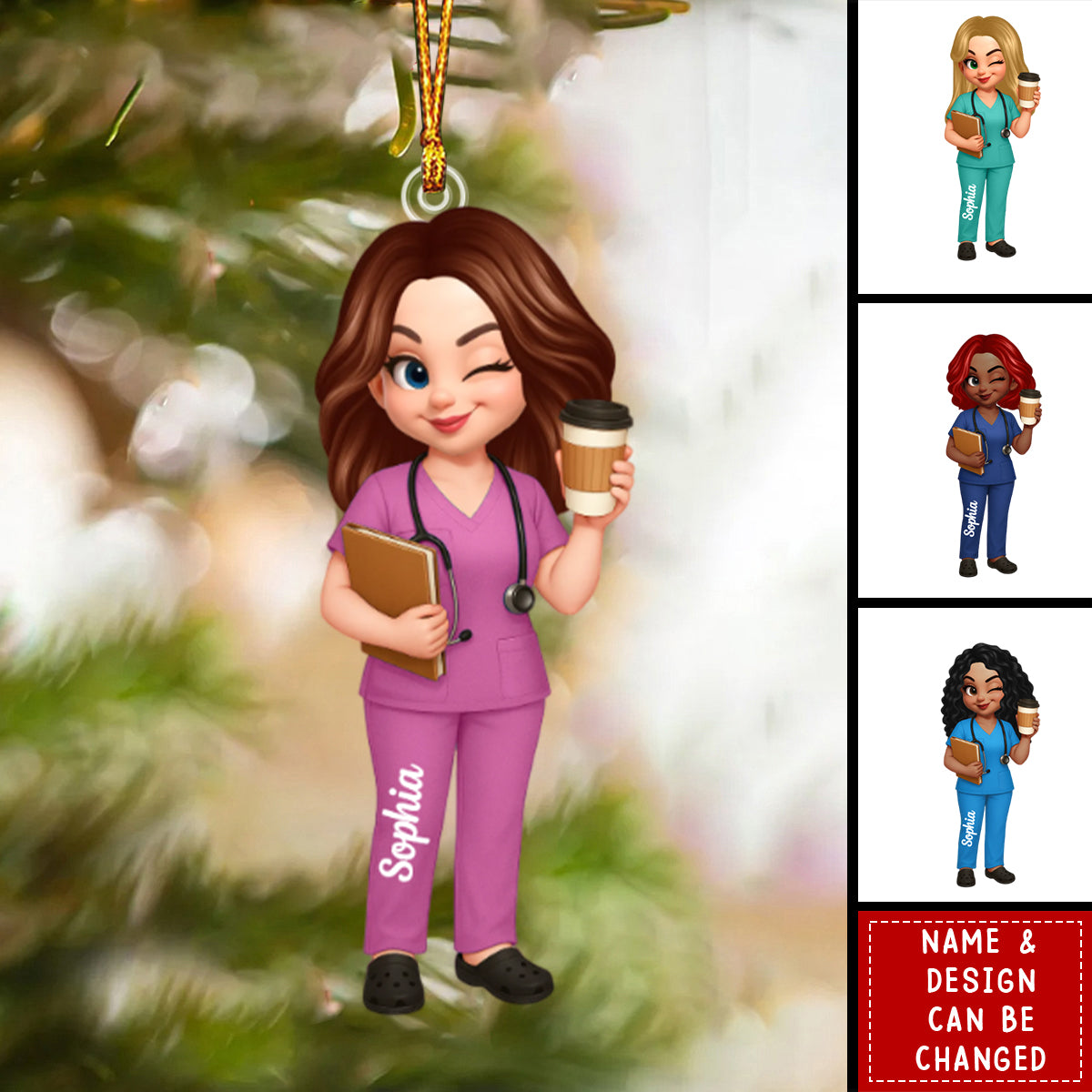 Nurse Uniform Custom Name - Personalized Acrylic Ornament
