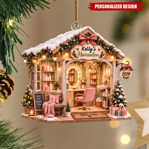 Personalized Hairstylist Ornament, Custom Acrylic Hair Salon Christmas Keepsake