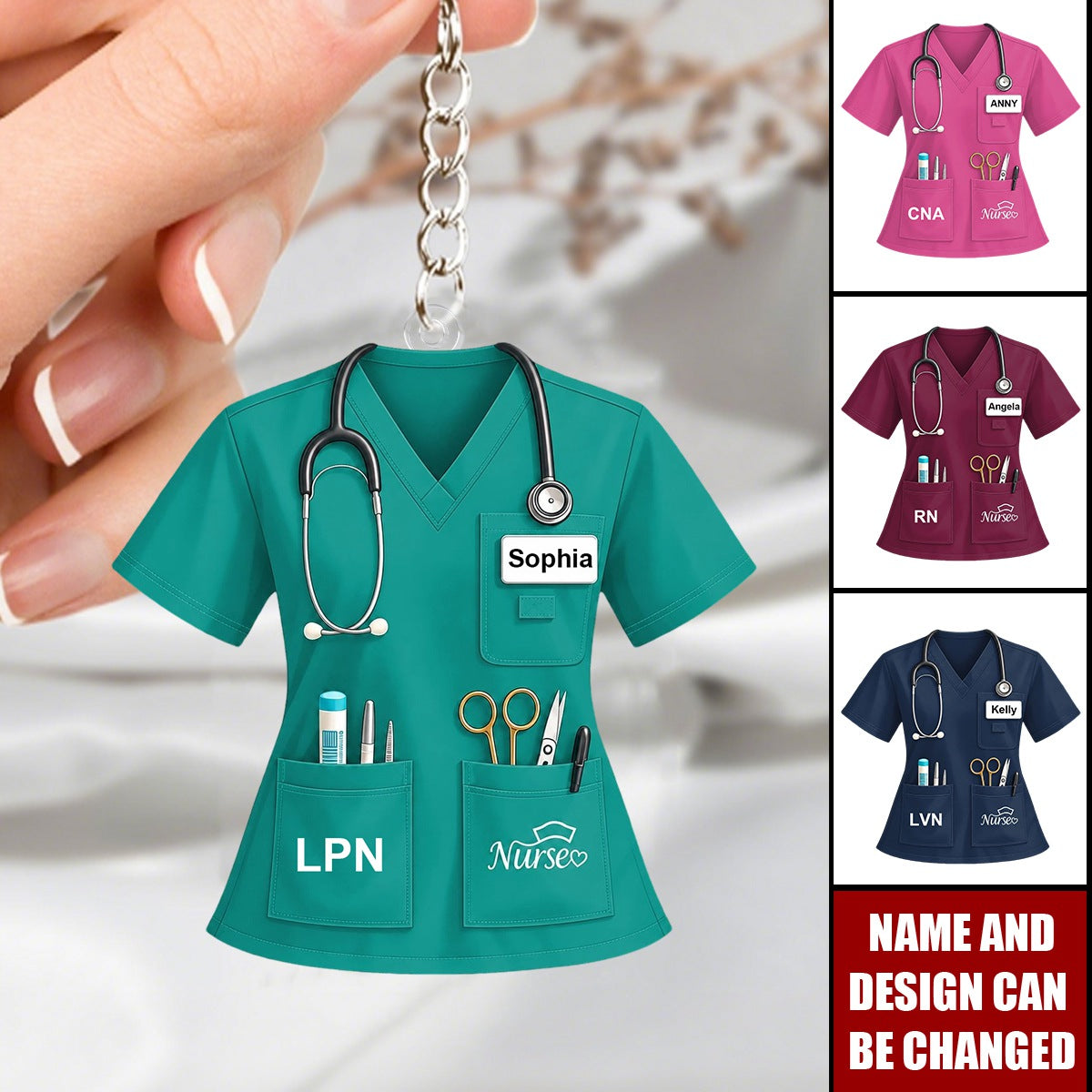 Nurse Uniform Custom Name Gift For Nurse, Coworkers - Personalized Keychain