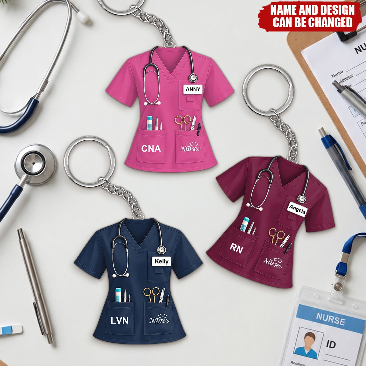 Nurse Uniform Custom Name Gift For Nurse, Coworkers - Personalized Keychain
