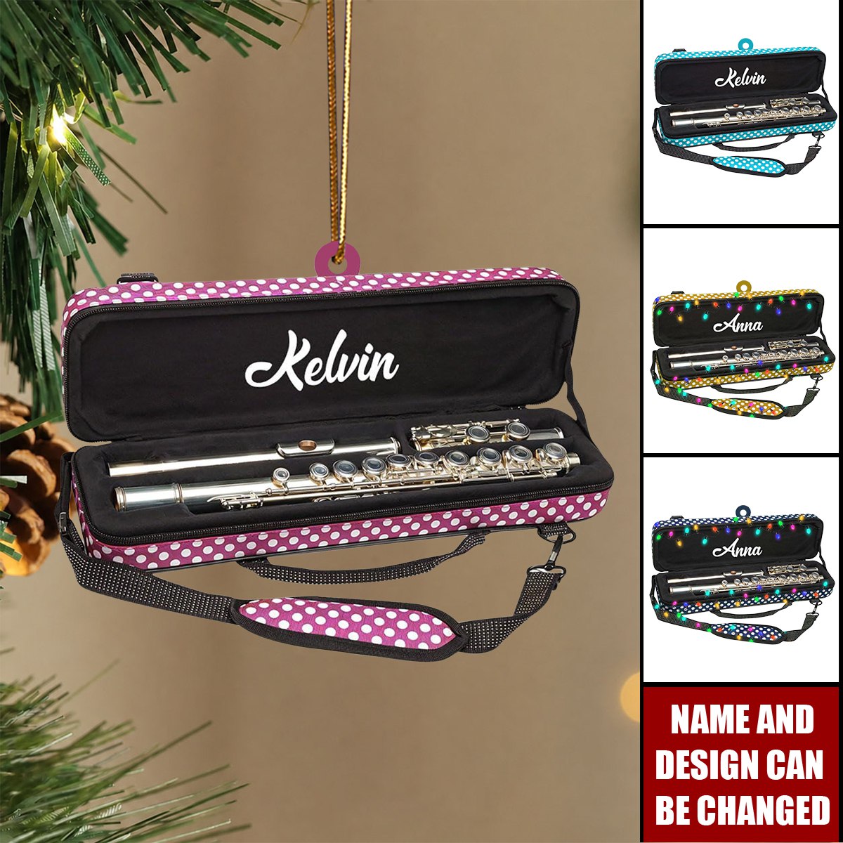 Personalized Flute Ornaments, Flute Musical Instruments Christmas Ornament