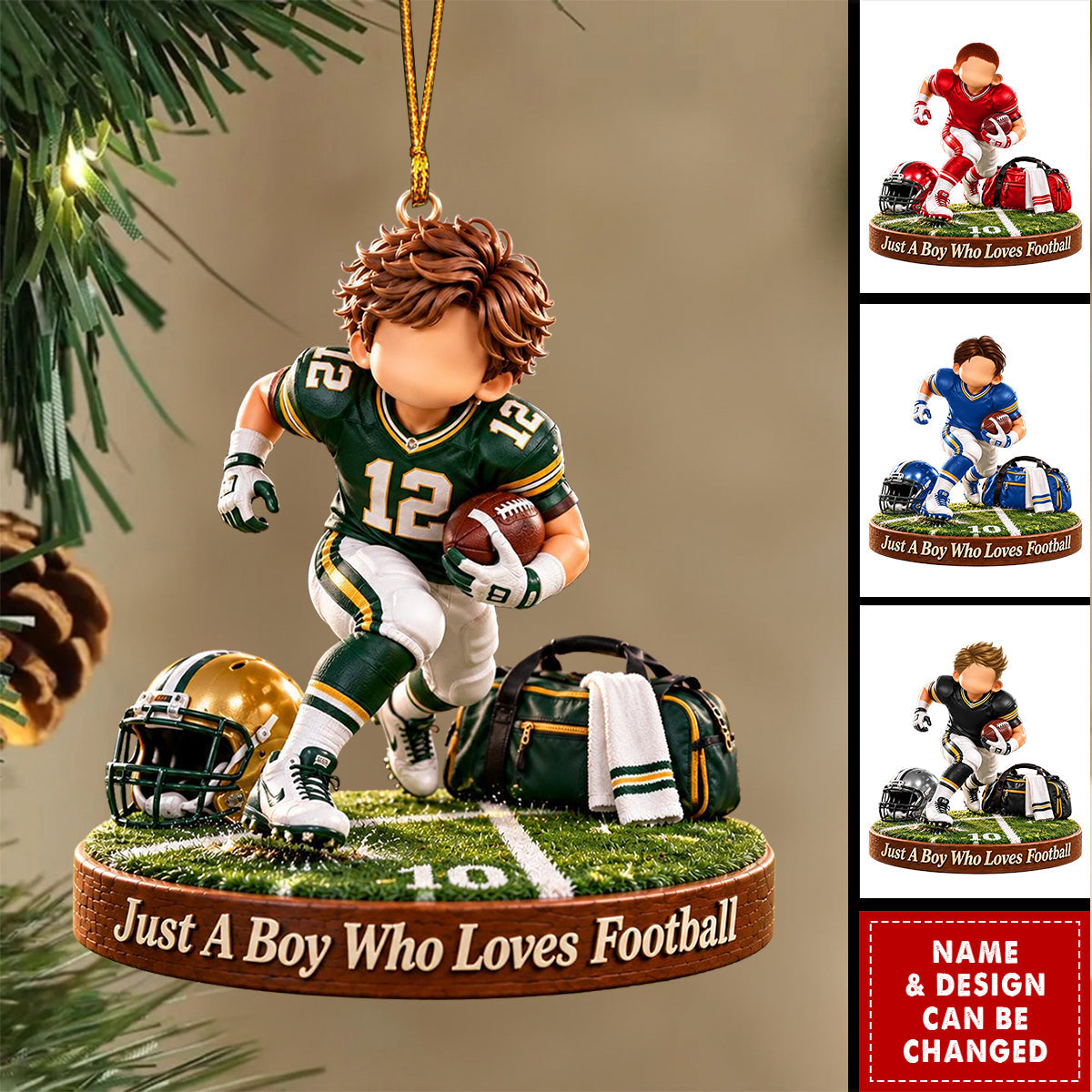Soccer Boy Acrylic Ornament, Soccer Player Gift For Nephew