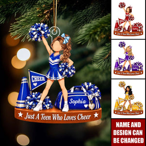 Personalized Cheer Ornaments, Custom Name Teen Cheerleader Christmas Gifts