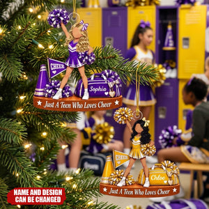 Personalized Cheer Ornaments, Custom Name Teen Cheerleader Christmas Gifts