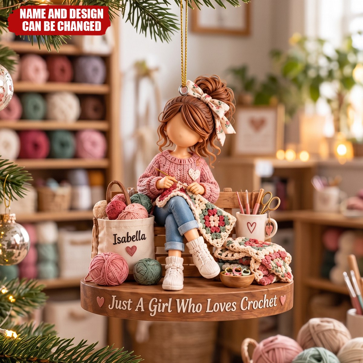 Personalized  Crochet Ornaments, Custom Crochet Gifts For Sisters