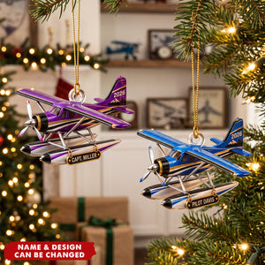Personalized Pilot Plane Ornament: Custom Name Aircraft Keepsake