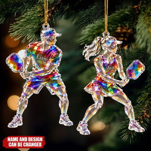 Personalized Pickleball Ornament, Custom Name Pickleball Player Gift