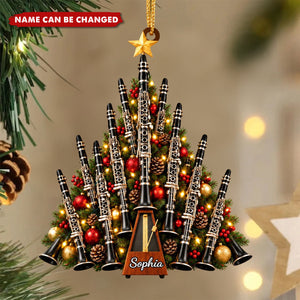Personalized Clarinet Ornament, Custom Name Band Musician Gift