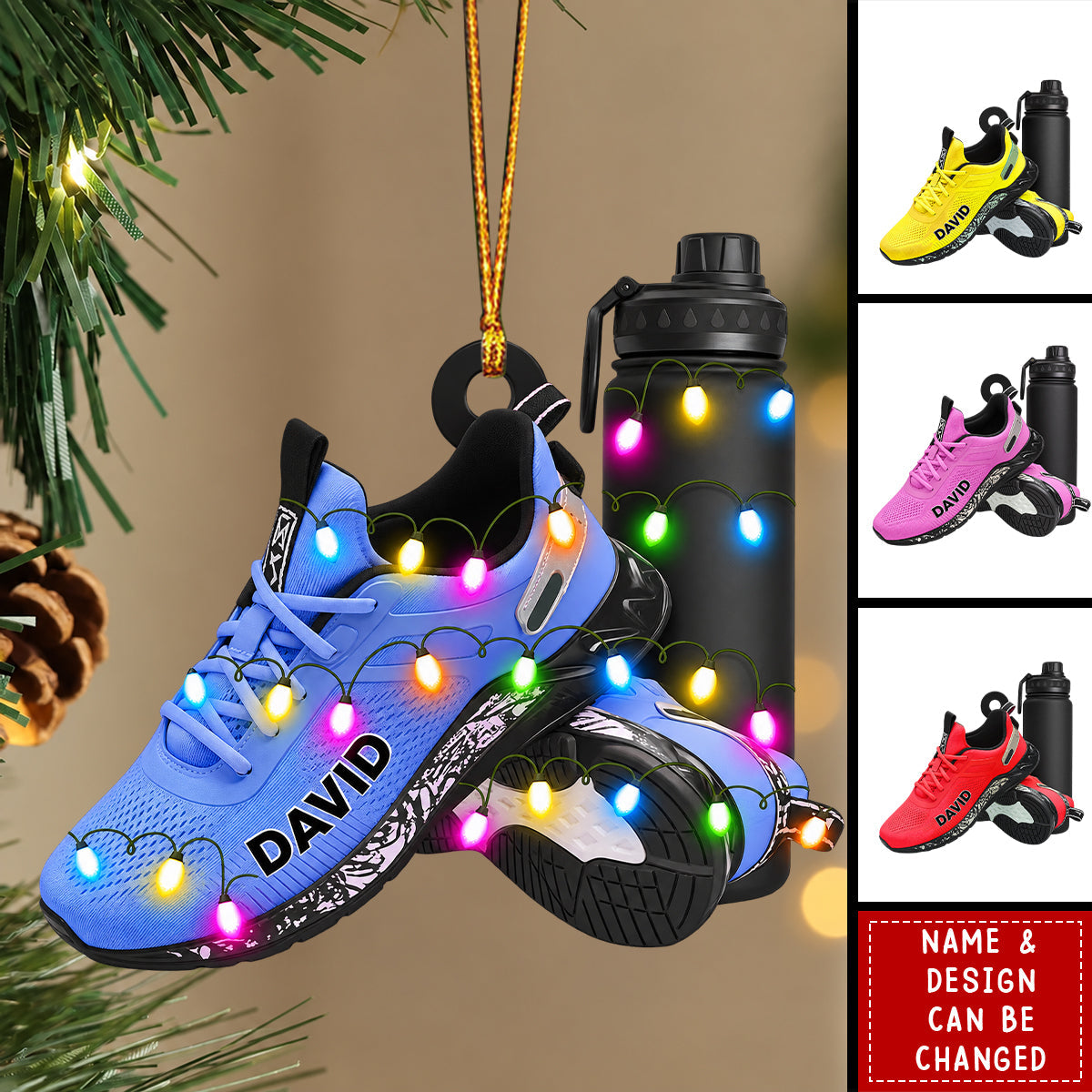 Custom Runner Shoes Christmas Ornament, Custom Marathon Ornament