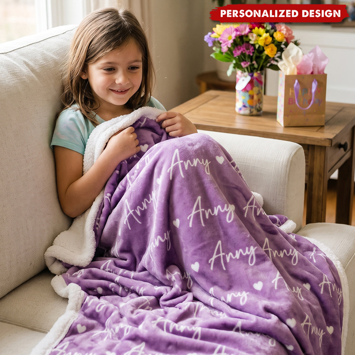 Custom Blanket - Personalized Birthday Gifts For Mom, Dad, Brother, Sister