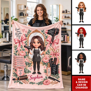 Beautiful Hairdresser - Personalized Fleece Blanket Christmas Gift For Girl