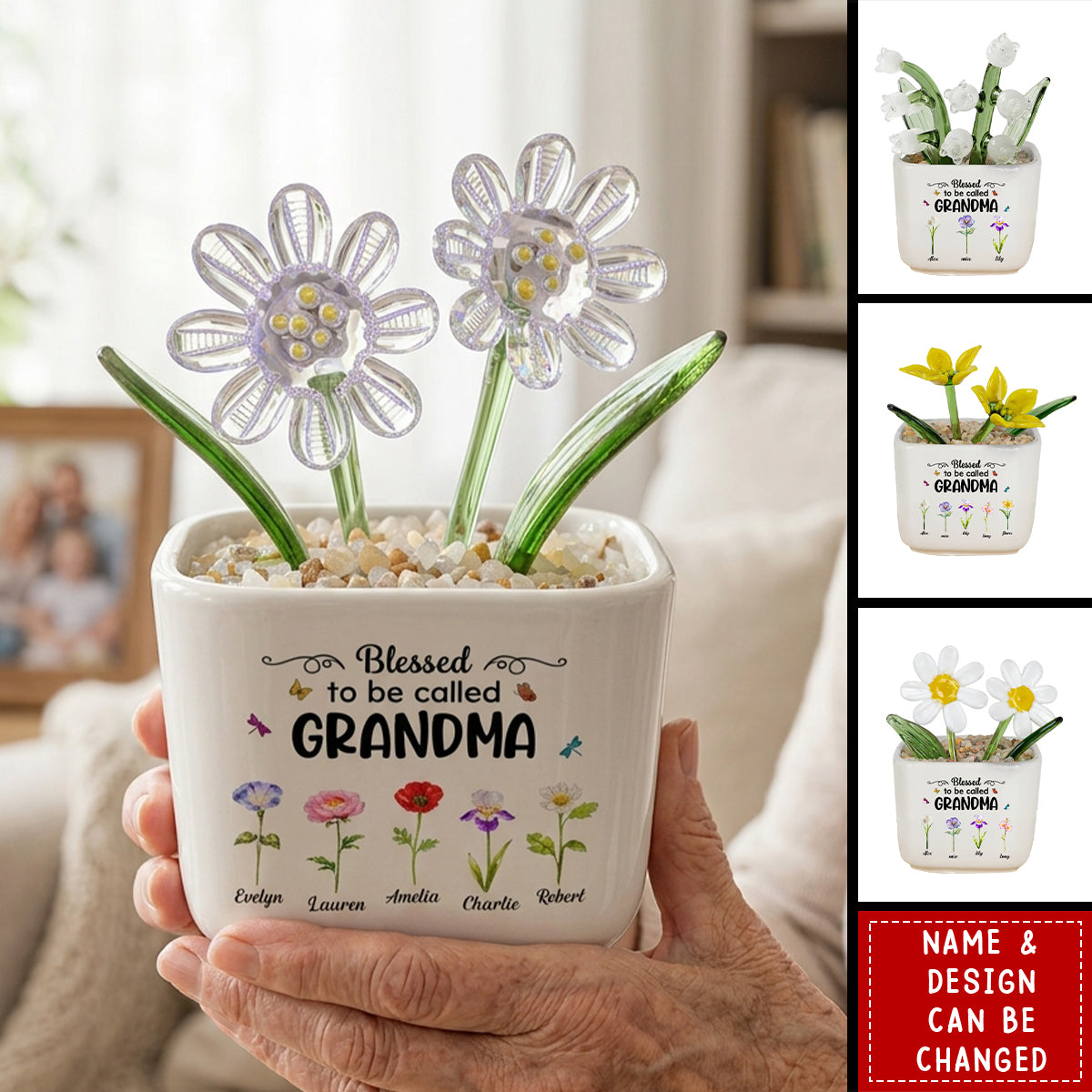 Mother's Day Gifts, Blessed To Be Called Grandma - Personalized Plant Pot