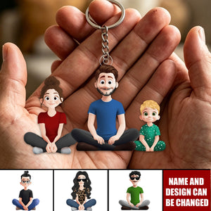 Father's Day Gifts, Dad & His Children Dad Gifts - Personalized Keychain