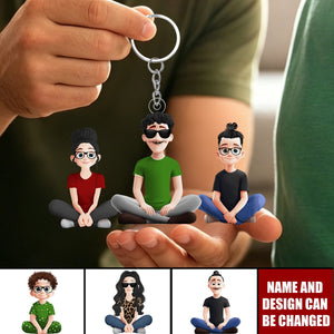 Father's Day Gifts, Dad & His Children Dad Gifts - Personalized Keychain